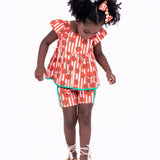 Conjunto com estampa Tomatinhos infantil feminino Antonita para meninas de 2 a 10 anos