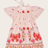 Vestido com estampa floral em tons de rosa e vermelho infantil feminino Antonita para meninas 