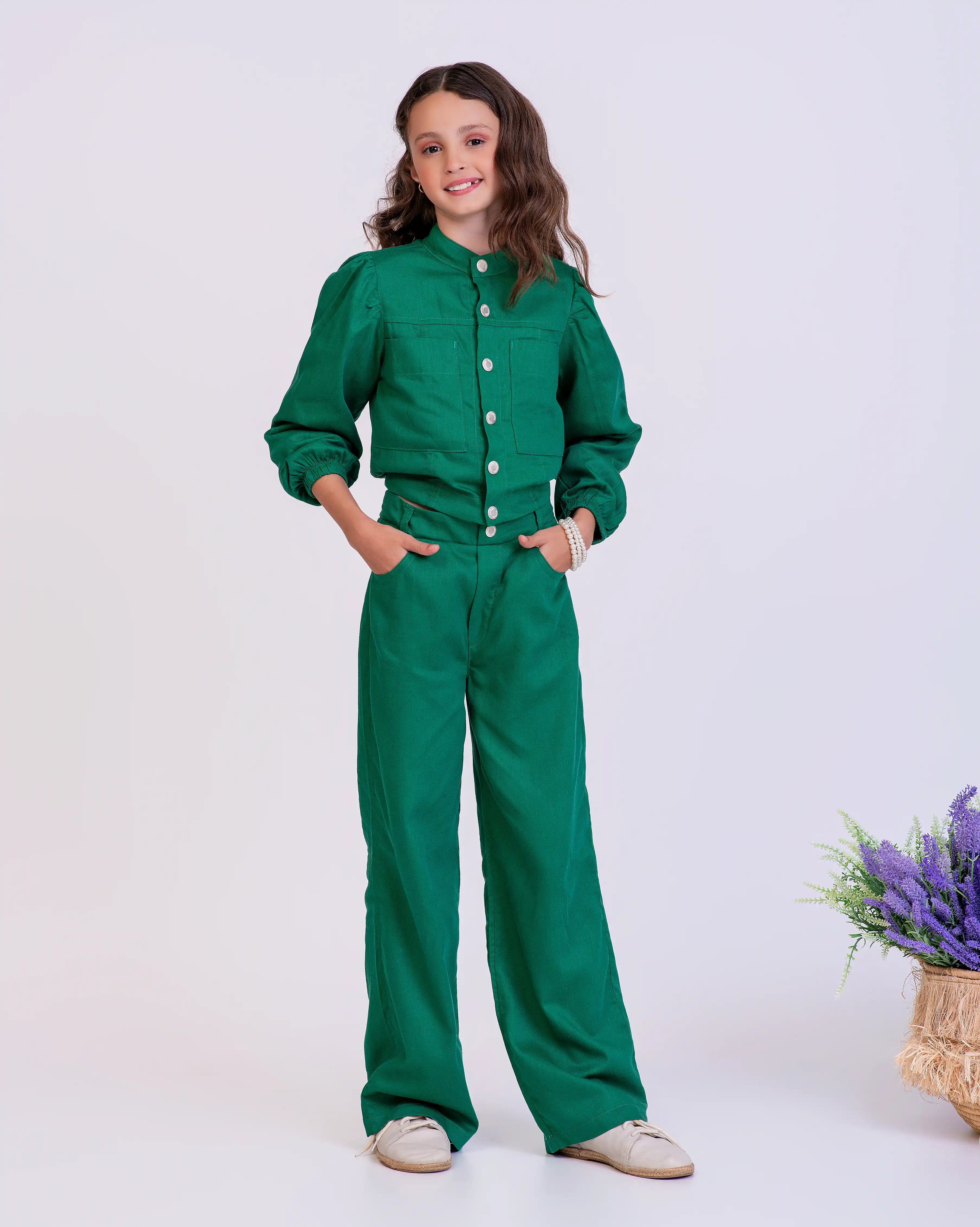 Jaqueta bomber com estampa Aromas infantil feminino Antonita para meninas