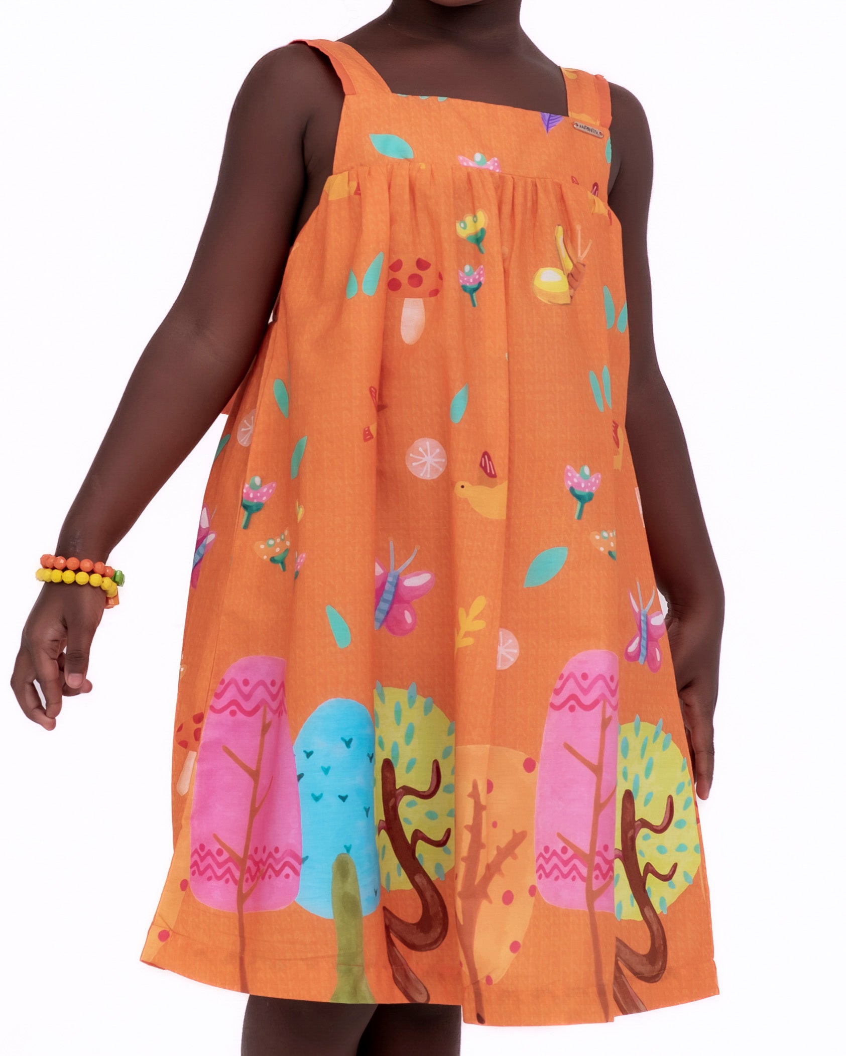 Vestido curto com estampa Dia de Verão infantil feminino Antonita para meninas de 2 a 10 anos