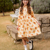 Vestido longo com estampa teddy infantil feminino Antonita para meninas 