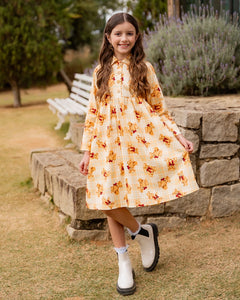 Vestido longo com estampa teddy infantil feminino Antonita para meninas 