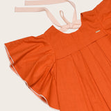 Vestido de alças largas em tom laranja infantil feminino Antonita para meninas 