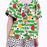 Conjunto com estampa Plantio e poás infantil feminino Antonita para meninas de 2 a 10 anos
