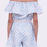 Macacão com estampa Vichy Cherry infantil feminino Antonita para meninas de 10 a 16 anos