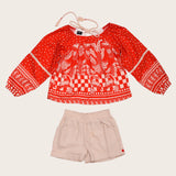 Conjunto short com blusa de estampa floral infantil feminino Antonita para meninas 