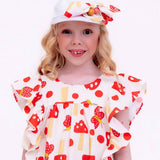 Vestido com estampa de cogumelos infantil feminino Antonita para meninas de 4 a 16 anos