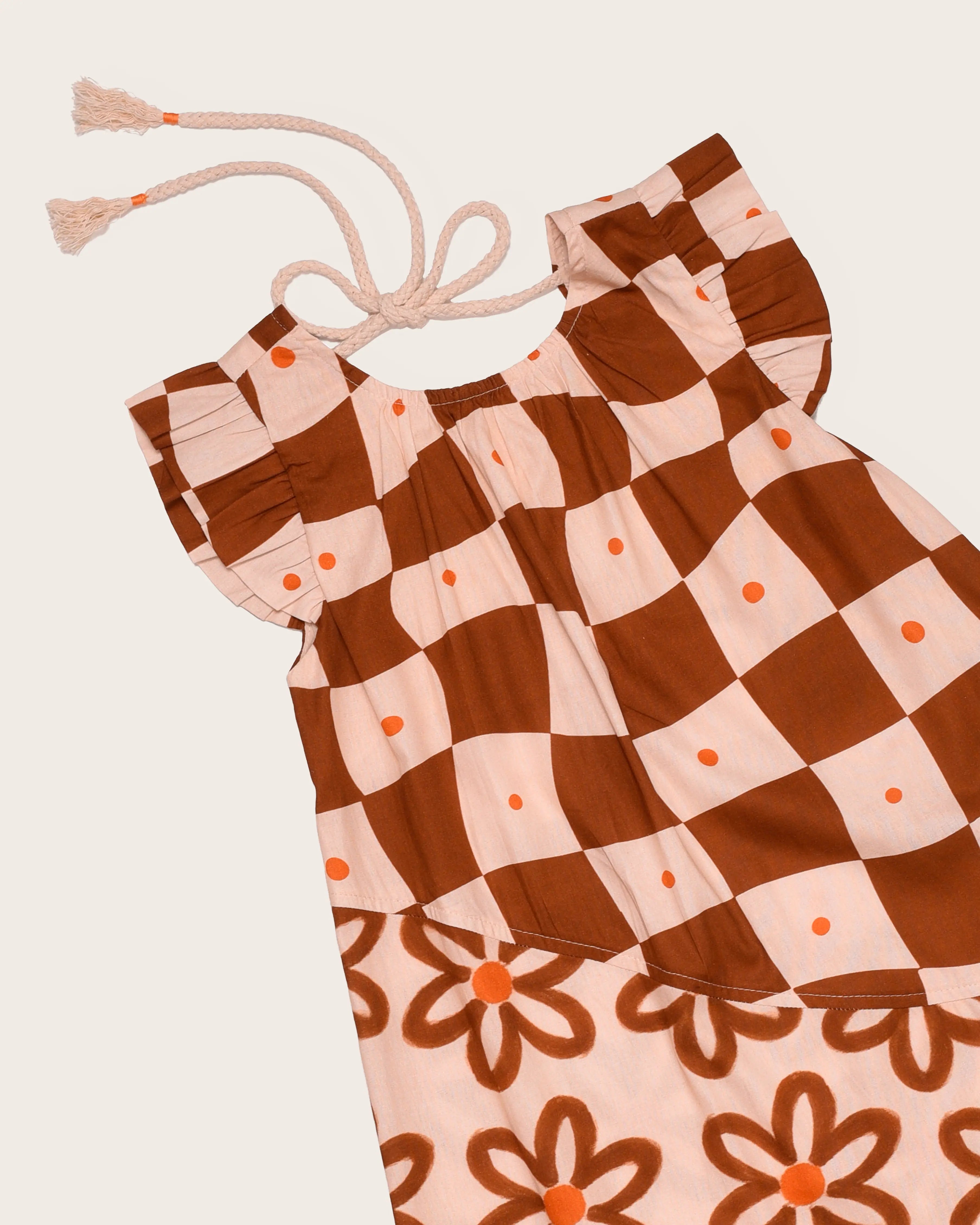 Vestido com estampa Grid floral infantil feminino Antonita para meninas 