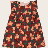 Vestido com estampa de ursos xadrez infantil feminino Antonita para meninas