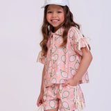 Conjunto curto com estampa de raquetes de tênis infantil feminino Antonita para meninas 