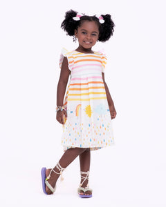 Vestido com estampa Chuva E Sol infantil feminino Antonita para meninas de 2 a 10 anos