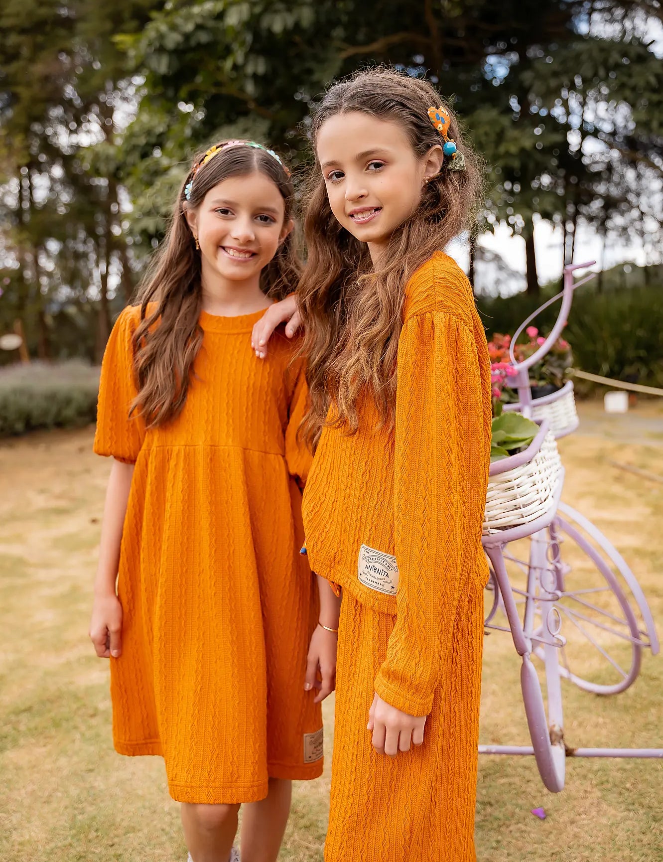 Vestido com textura lúdica infantil feminino Antonita para meninas