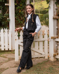 Calça com alças laterais infantil feminino Antonita para meninas