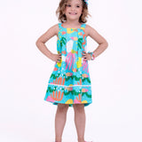Vestido com estampa Aquário infantil feminino Antonita para meninas de 2 a 10 anos