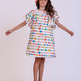 Vestido com estampa Seja Antonita infantil feminino Antonita para meninas de 4 a 16 anos